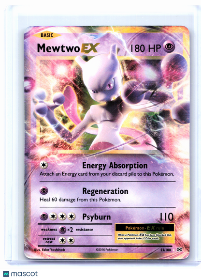 2016 Pokemon—Mewtwo EX #52/108 Evolutions—Ultra Rare Holo