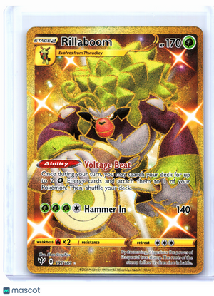 2020 Pokemon—Rillaboom (Secret) #197/189 Darkness Ablaze—Secret Rare Holo