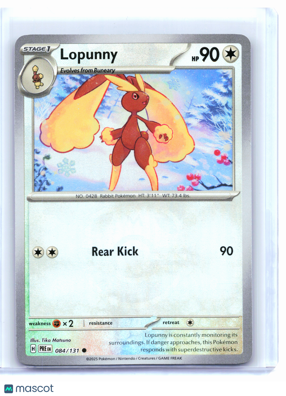 2025 Pokemon—Lopunny (Master Ball Pattern) #084/131 Journey Together—Common Holo