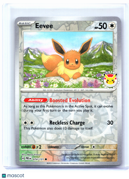 2025 Pokemon—Eevee (Pokemon Day 2025) #074/131 MCAP—Promo Reverse Cosmos Holo