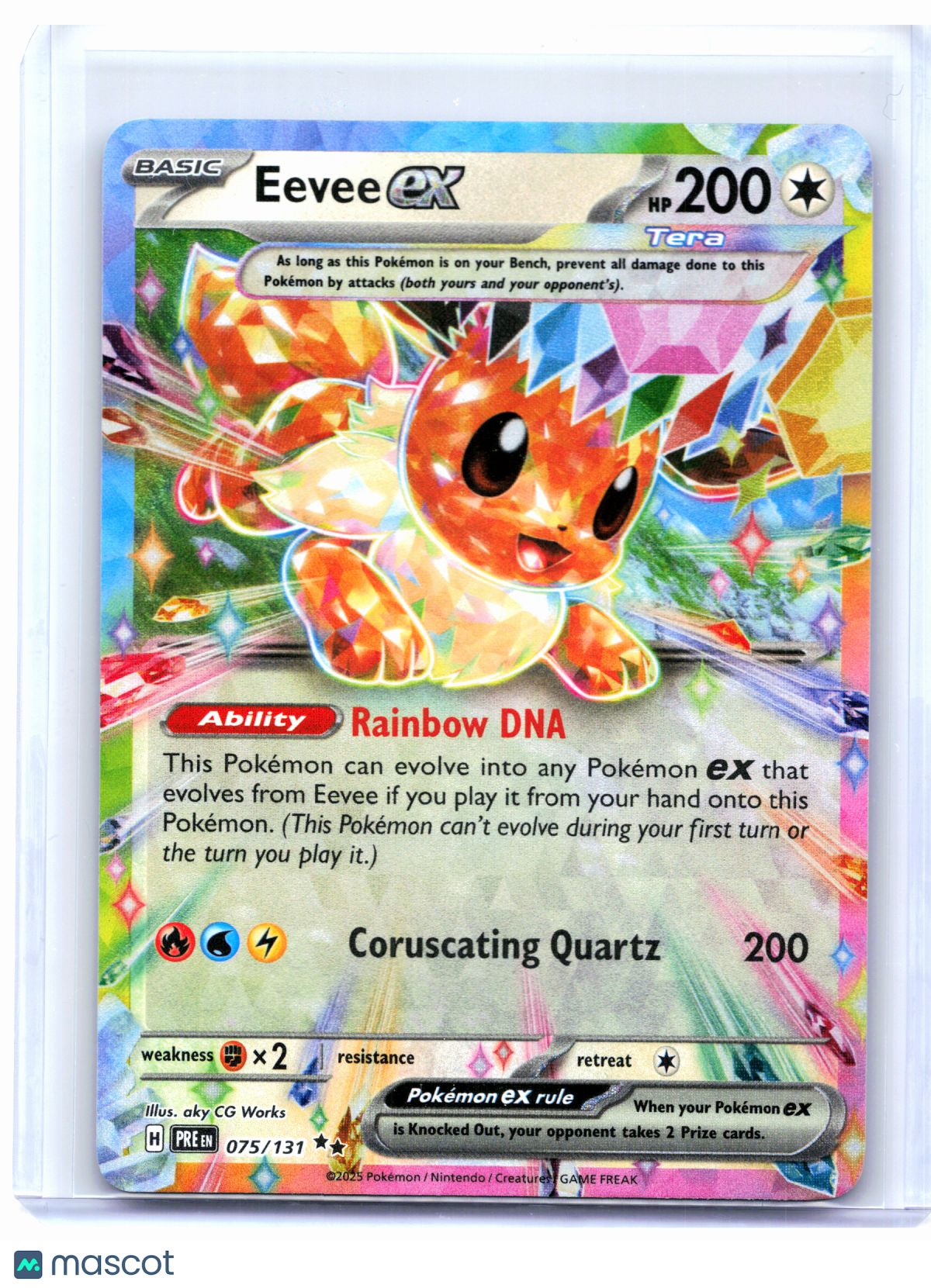 2025 Pokemon—Eevee ex #075/131 Prismatic Evolutions—Double Rare Holo