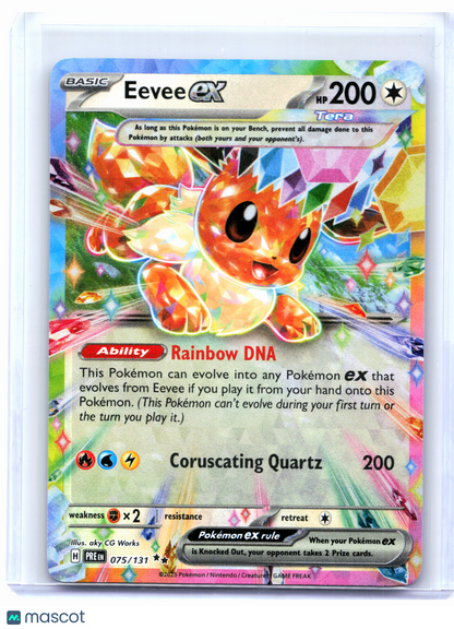 2025 Pokemon—Eevee ex #075/131 Prismatic Evolutions—Double Rare Holo