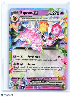 2025 Pokemon—Espeon ex #034/131 Prismatic Evolutions—Double Rare Holo