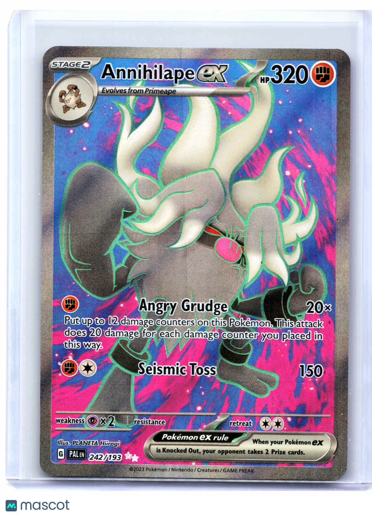 2023 Pokemon—Annihilape ex #242/193 Paldea Evolved—Ultra Rare Holo