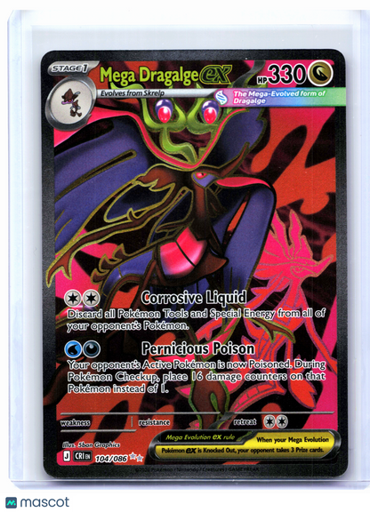 2026 Pokemon—Mega Dragalge ex #104/086 Chaos Rising—Ultra Rare Holo