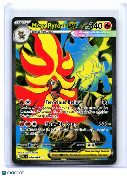 2026 Pokemon—Mega Pyroar ex #099/086 Chaos Rising—Ultra Rare Holo