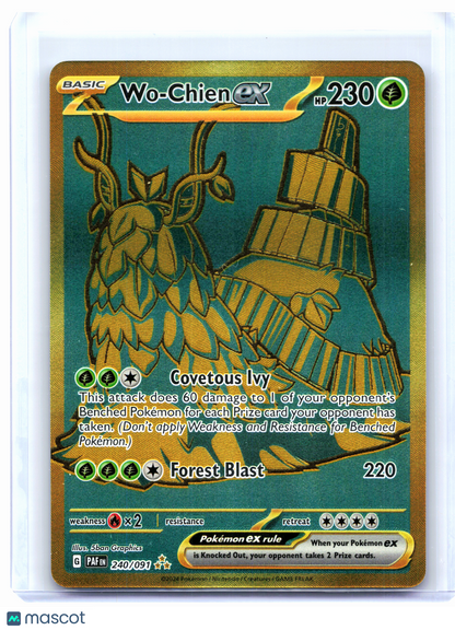 2024 Pokemon—Wo-Chien ex #240/091 Paldean Fates—Hyper Rare Holo
