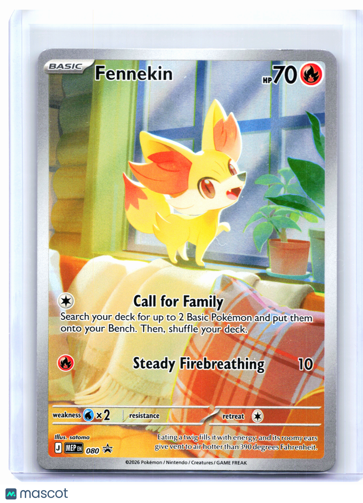 2026 Pokemon—Fennekin #080 Mega Evolution Promo—Black Star Promo Holo