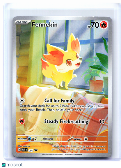 2026 Pokemon—Fennekin #080 Mega Evolution Promo—Black Star Promo Holo