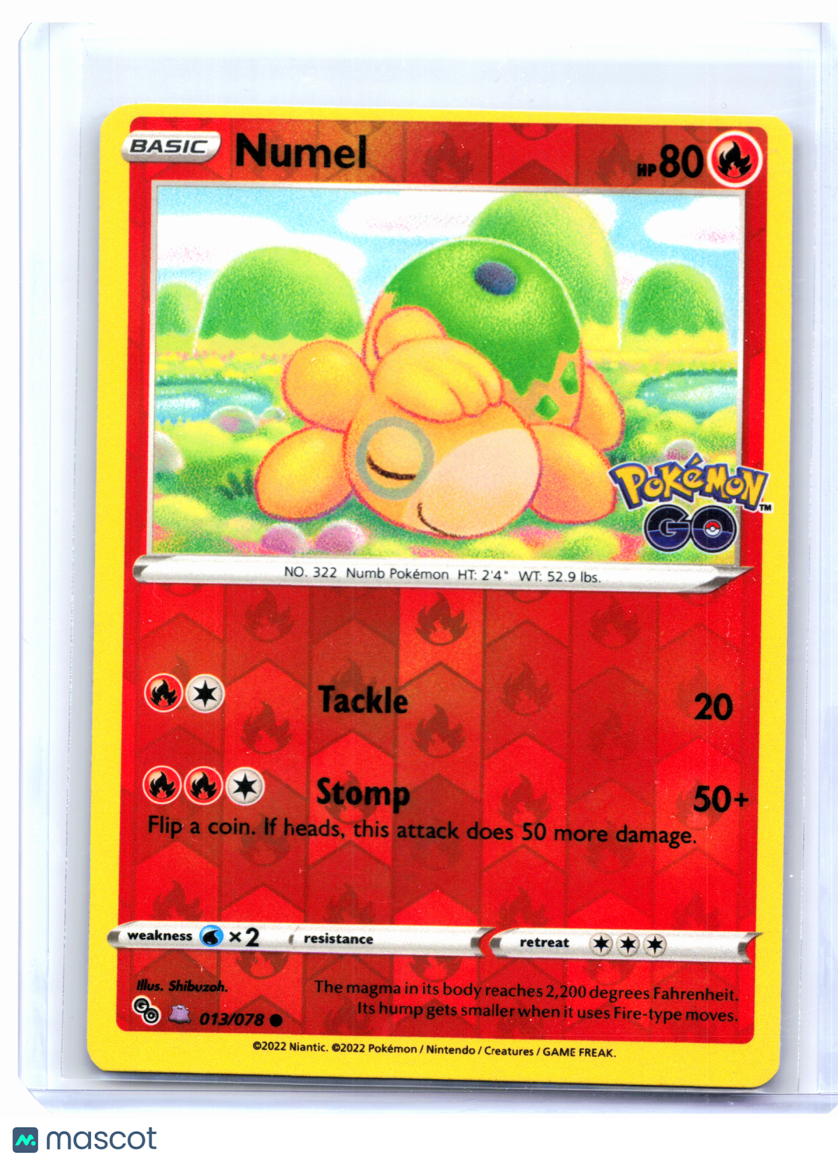 2022 Pokemon—Numel (Peelable Ditto) #013/078 Pokemon GO—Common Reverse Holo