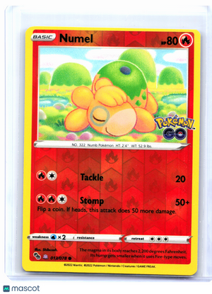 2022 Pokemon—Numel (Peelable Ditto) #013/078 Pokemon GO—Common Reverse Holo