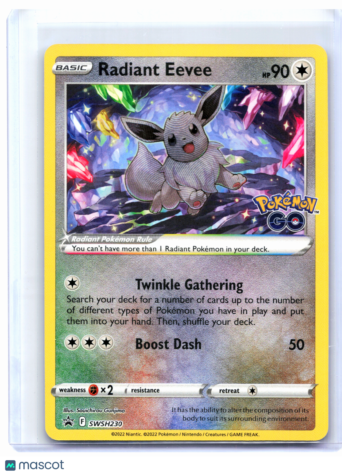 2022 Pokemon—Radiant Eevee #SWSH230 Pokemon GO—Black Star Promo Holo [LP]