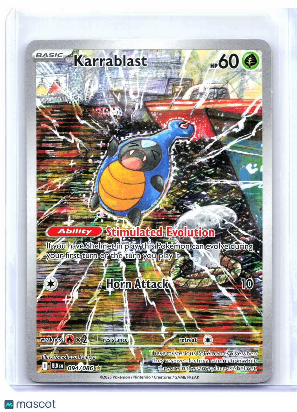 2025 Pokemon—Karrablast #094/086 Black Bolt—Illustration Rare Holo
