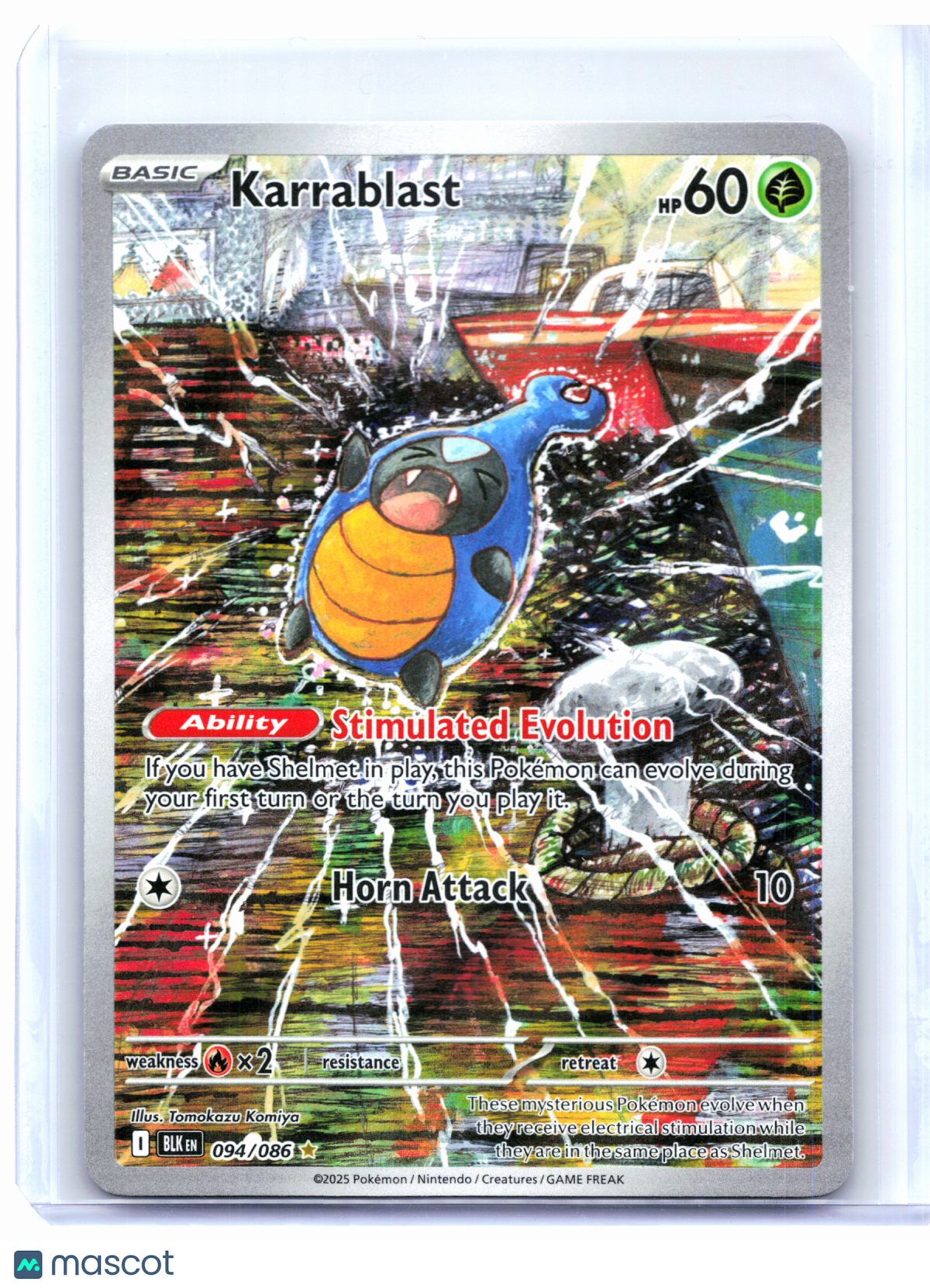 2025 Pokemon—Karrablast #094/086 Black Bolt—Illustration Rare Holo