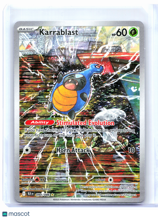 2025 Pokemon—Karrablast #094/086 Black Bolt—Illustration Rare Holo
