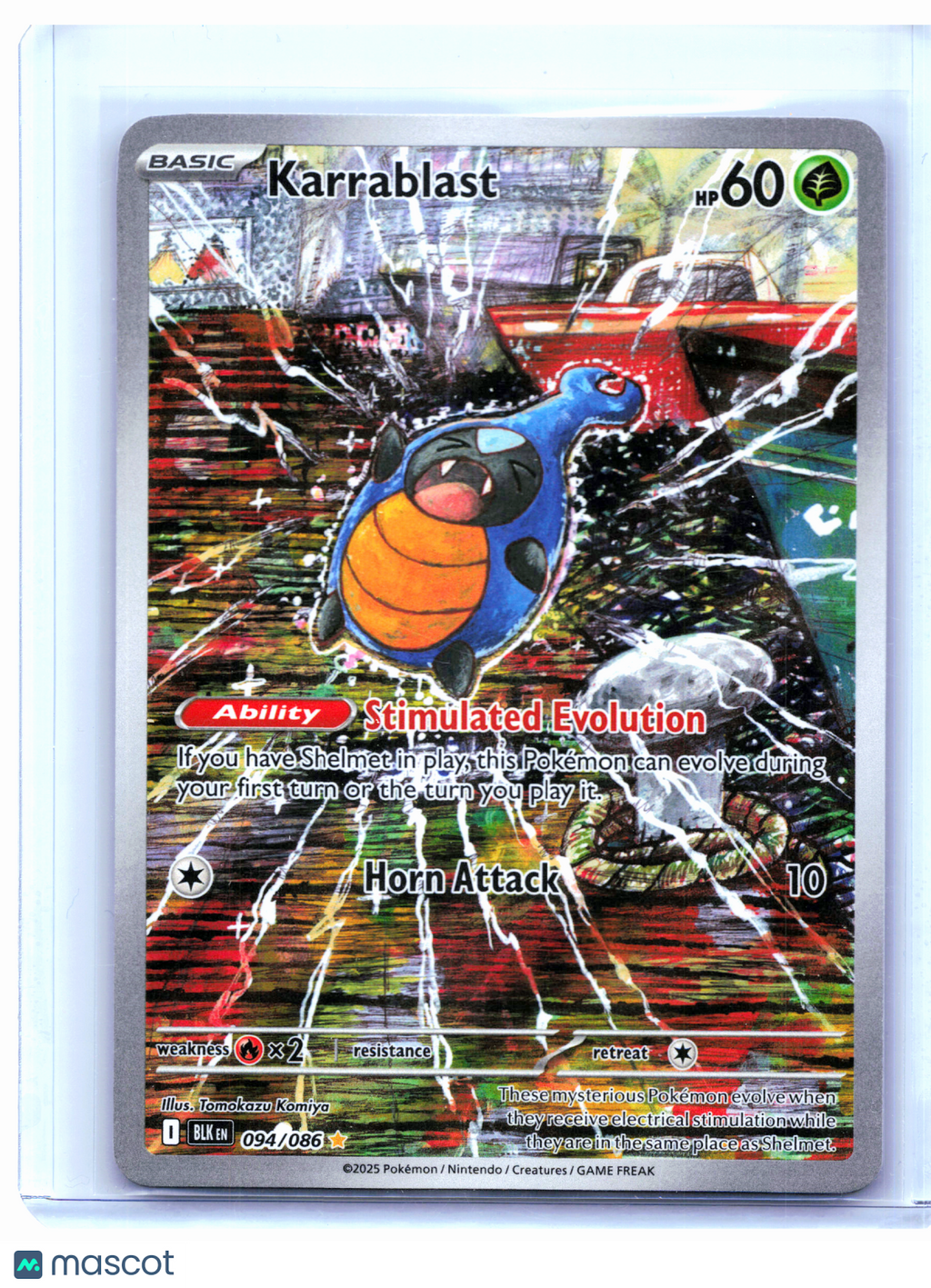 2025 Pokemon—Karrablast #094/086 Black Bolt—Illustration Rare Holo