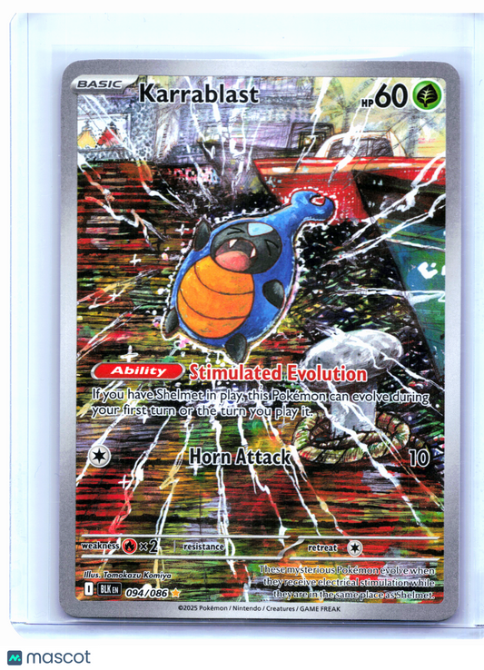 2025 Pokemon—Karrablast #094/086 Black Bolt—Illustration Rare Holo