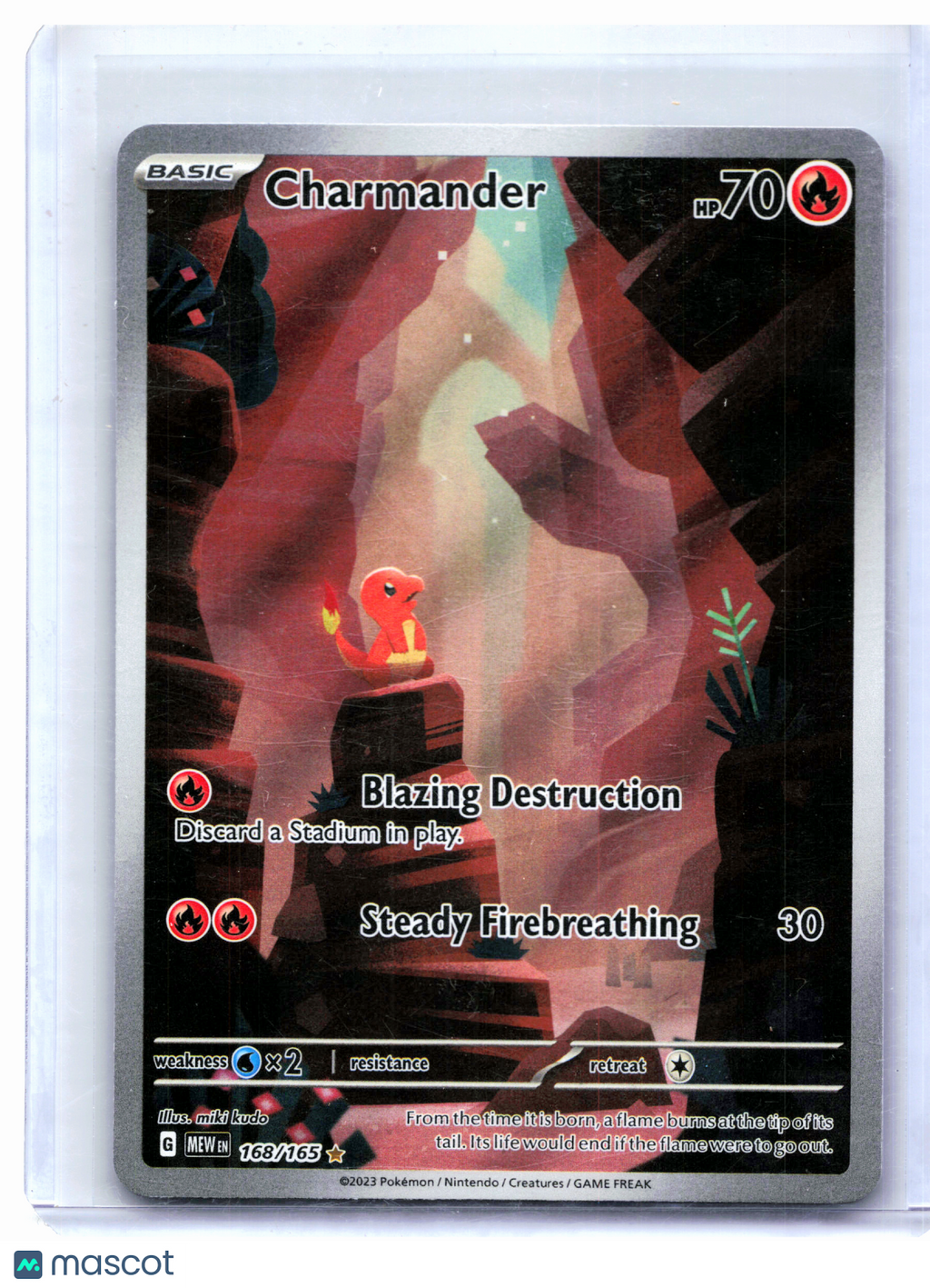 2023 Pokemon—Charmander #168/165 Scarlet & Violet 151—Illustration Rare Holo