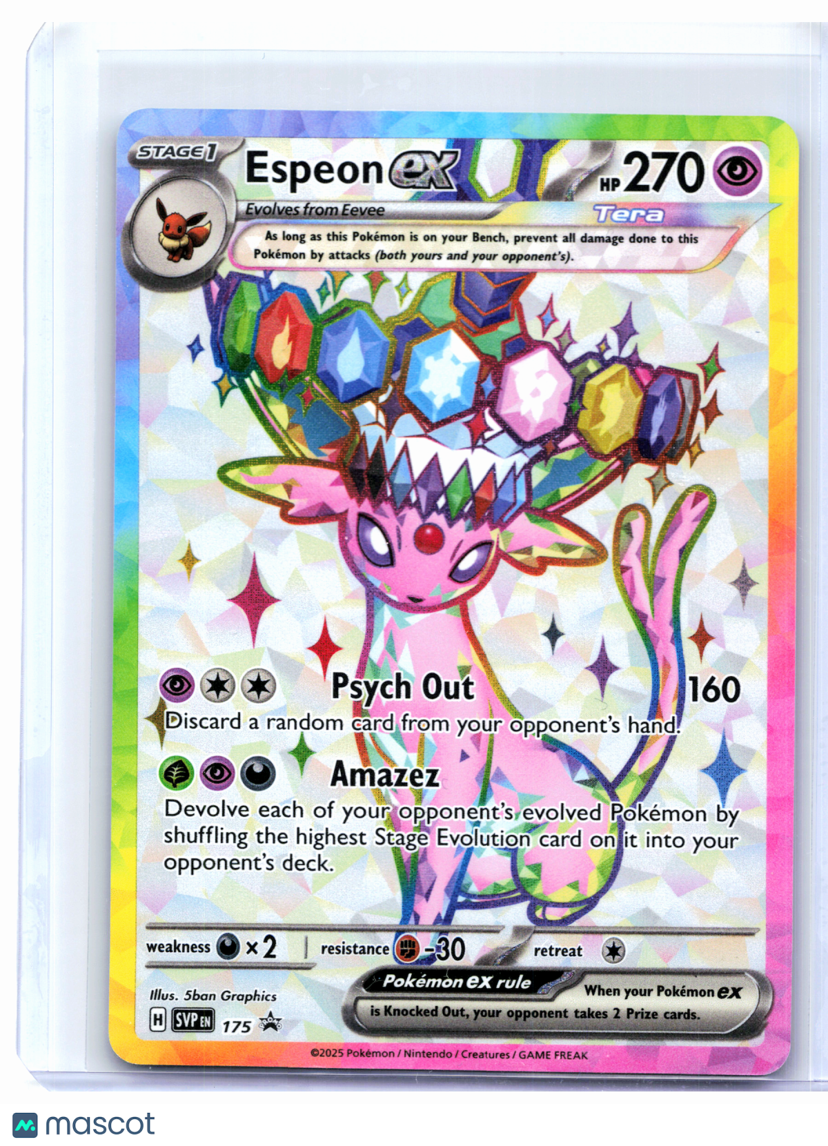 2025 Pokemon—Espeon ex #175 Scarlet & Violet Promo—Black Star Promo Holo