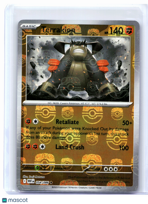 2025 Pokemon—Terrakion (Master Ball Pattern) #054/086 White Flare—Reverse Holo