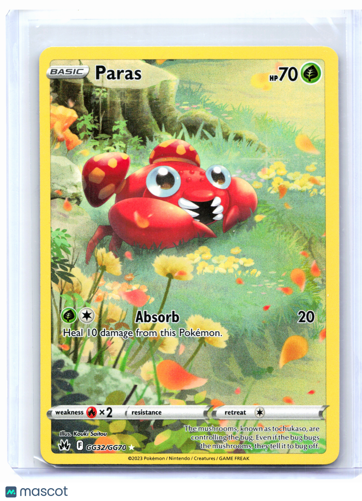 2023 Pokemon—Paras #GG32/GG70 Crown Zenith: Galarian Gallery—Ultra Rare Holo