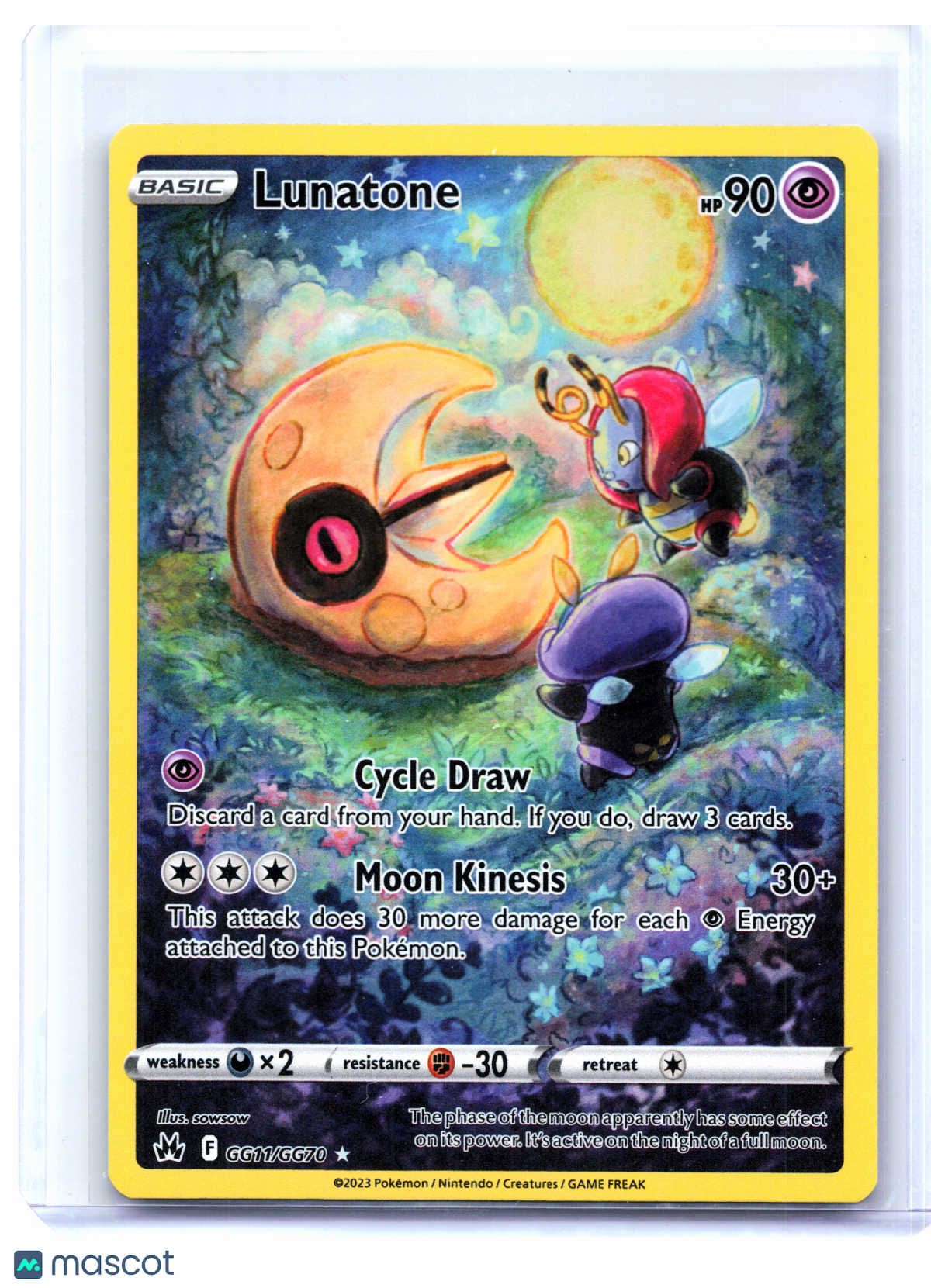 2023 Pokemon—Lunatone #GG11/GG70 Crown Zenith: Galarian Gallery—Ultra Rare Holo