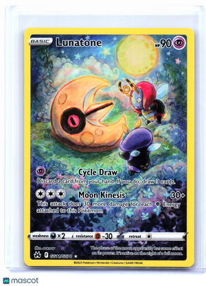 2023 Pokemon—Lunatone #GG11/GG70 Crown Zenith: Galarian Gallery—Ultra Rare Holo