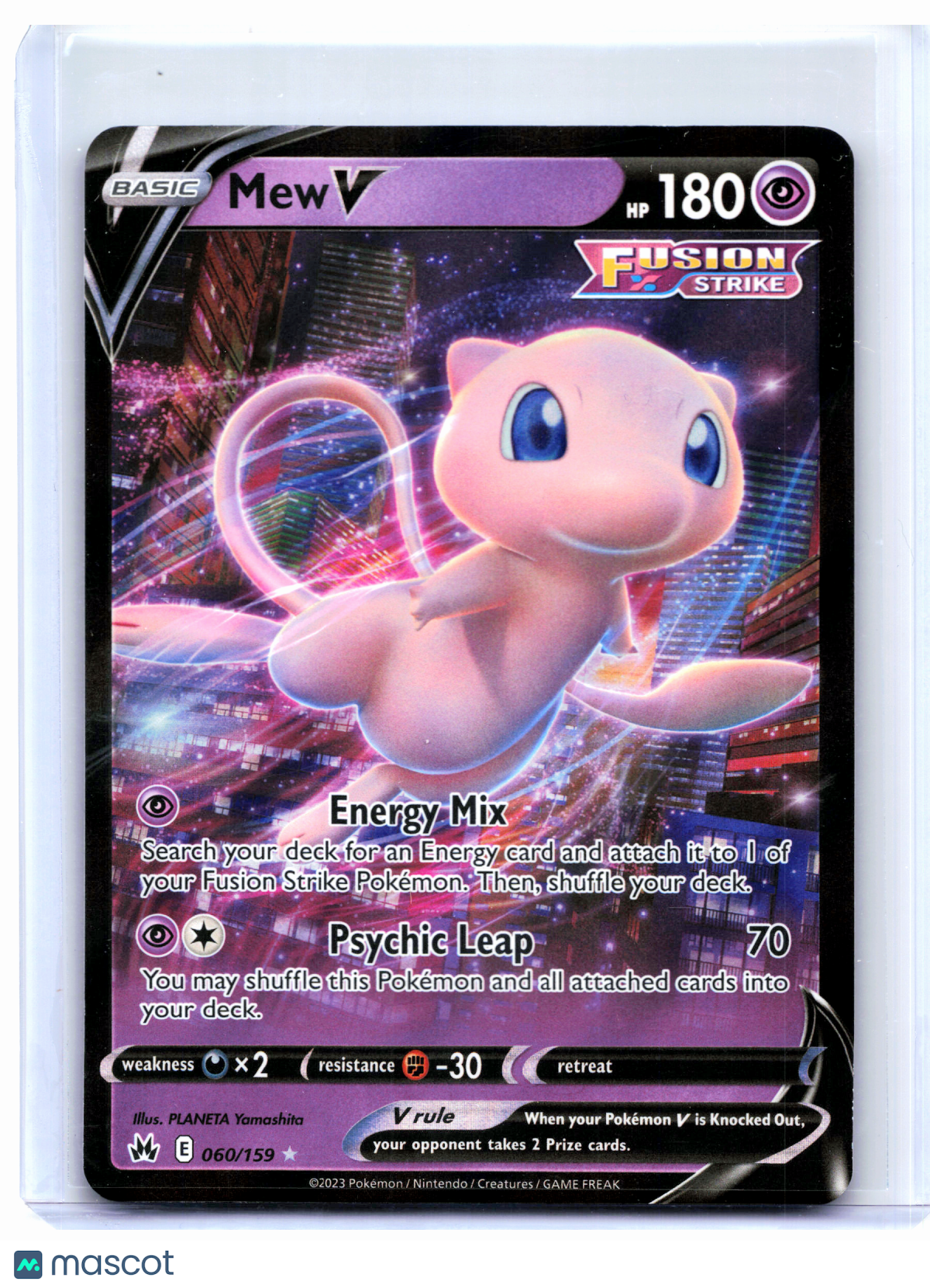 2021 Pokemon—Mew V #060/159 Crown Zenith—Ultra Rare Holo