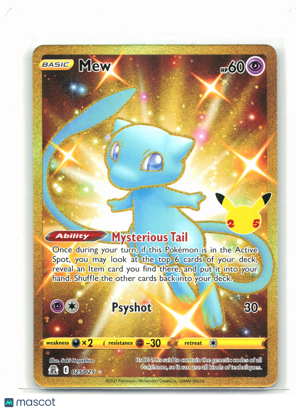2021 Pokemon—Mew (Secret) #025/025 Celebrations—Secret Rare Holo