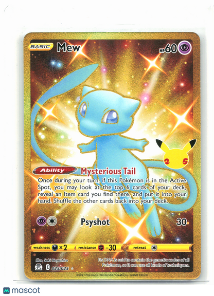 2021 Pokemon—Mew (Secret) #025/025 Celebrations—Secret Rare Holo