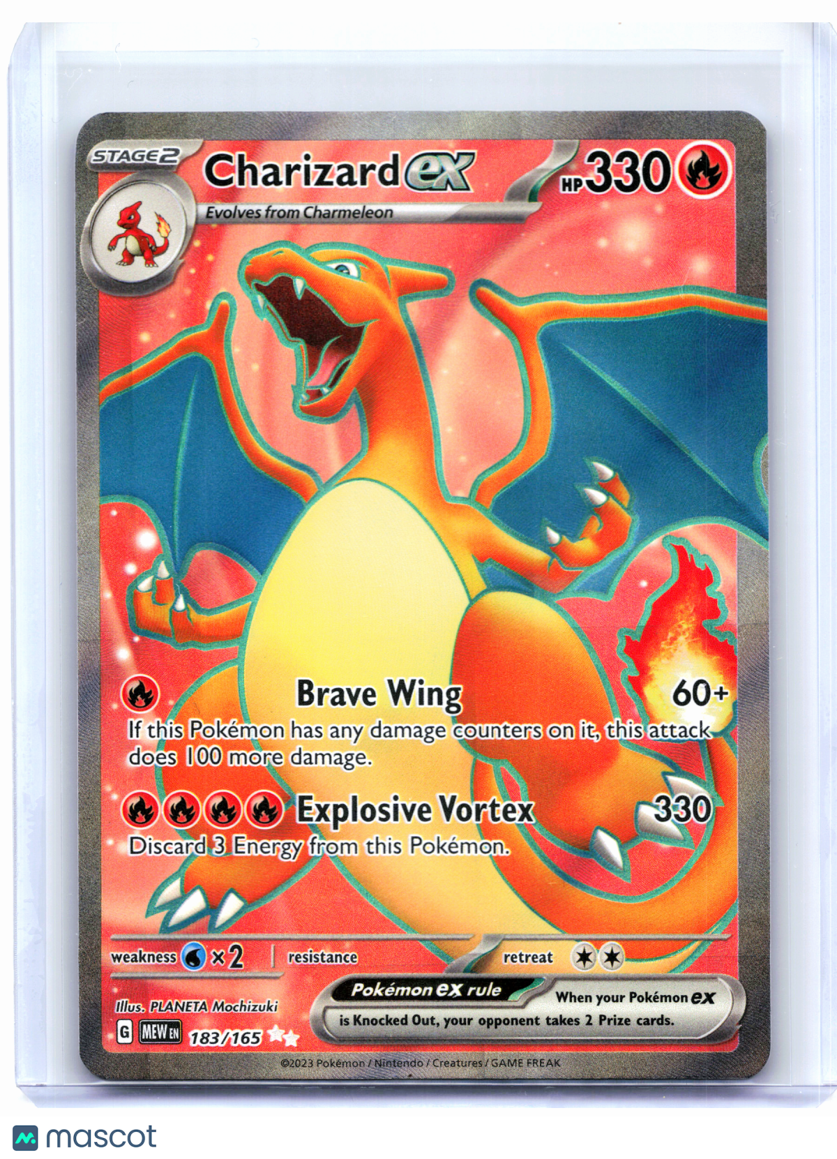 2023 Pokemon—Charizard ex #183/165 Scarlet & Violet 151—Ultra Rare Holo [LP]