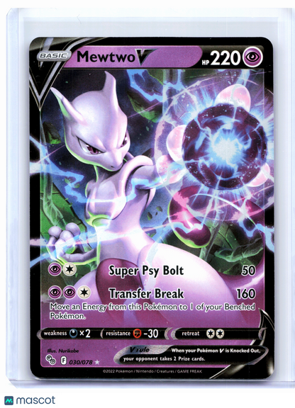 2022 Pokemon—Mewtwo V #030/078 Pokemon GO—Ultra Rare Holo [Lightly Played]