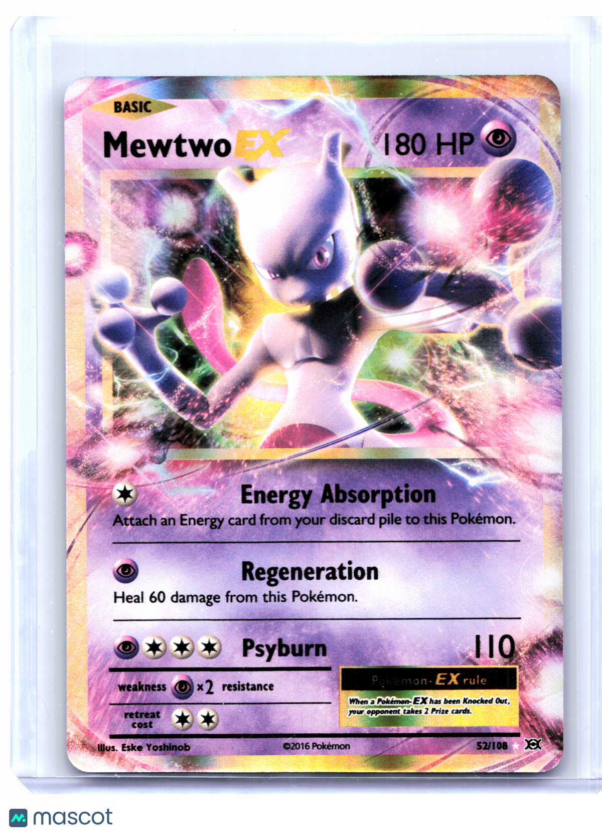 2016 Pokemon—Mewtwo EX #52/108 Evolutions—Ultra Rare Holo [Lightly Played]