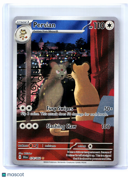 2024 Pokemon—Persian #078/064 Shrouded Fable—Illustration Rare Holo [LP]