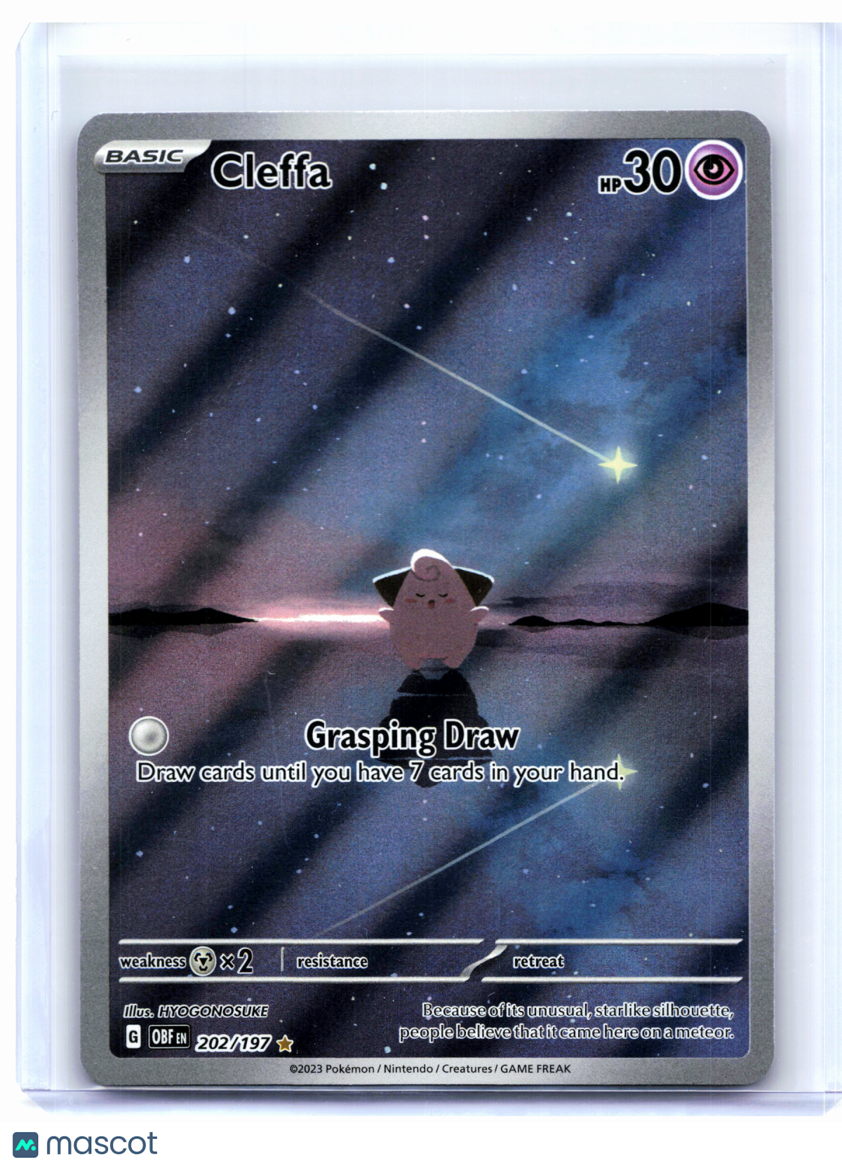 2023 Pokemon—Cleffa #202/197 Obsidian Flames—Illustration Rare Holo [LP]