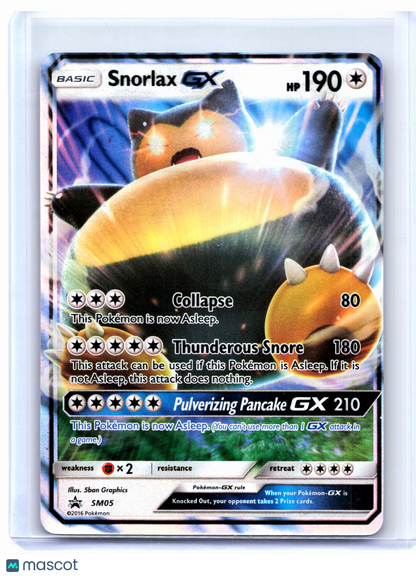 2016 Pokemon—Snorlax GX #SM05 Sun & Moon Promos—Black Star Promo Holo [LP]