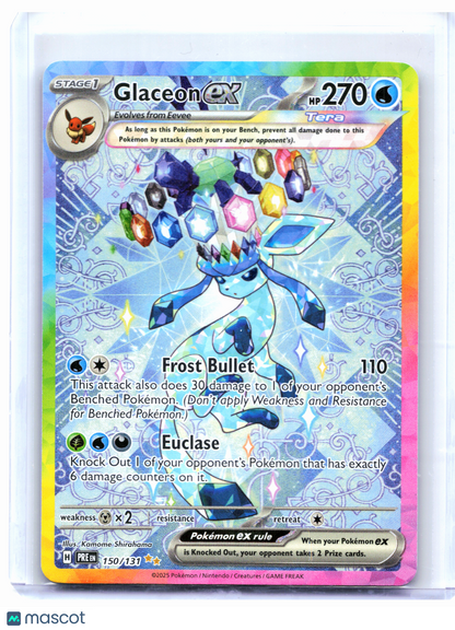 2025 Pokemon—Glaceon ex #150/131 Prismatic Evolutions—SIR Holo [MP]