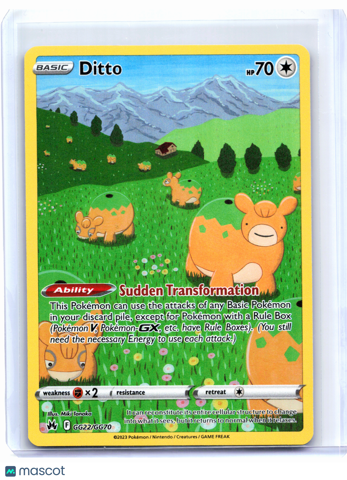 2023 Pokemon—Ditto #GG22/GG70 Crown Zenith: Galarian Gallery—Ultra Rare [MP]