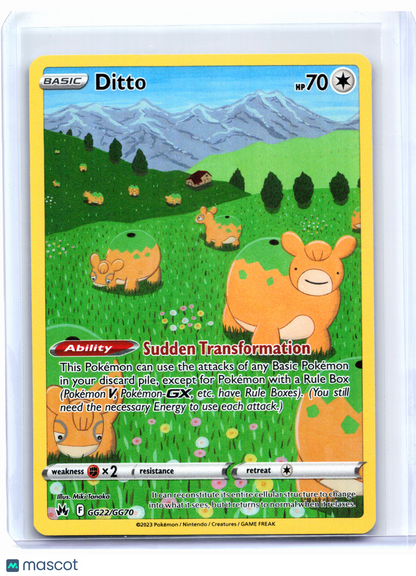 2023 Pokemon—Ditto #GG22/GG70 Crown Zenith: Galarian Gallery—Ultra Rare [MP]