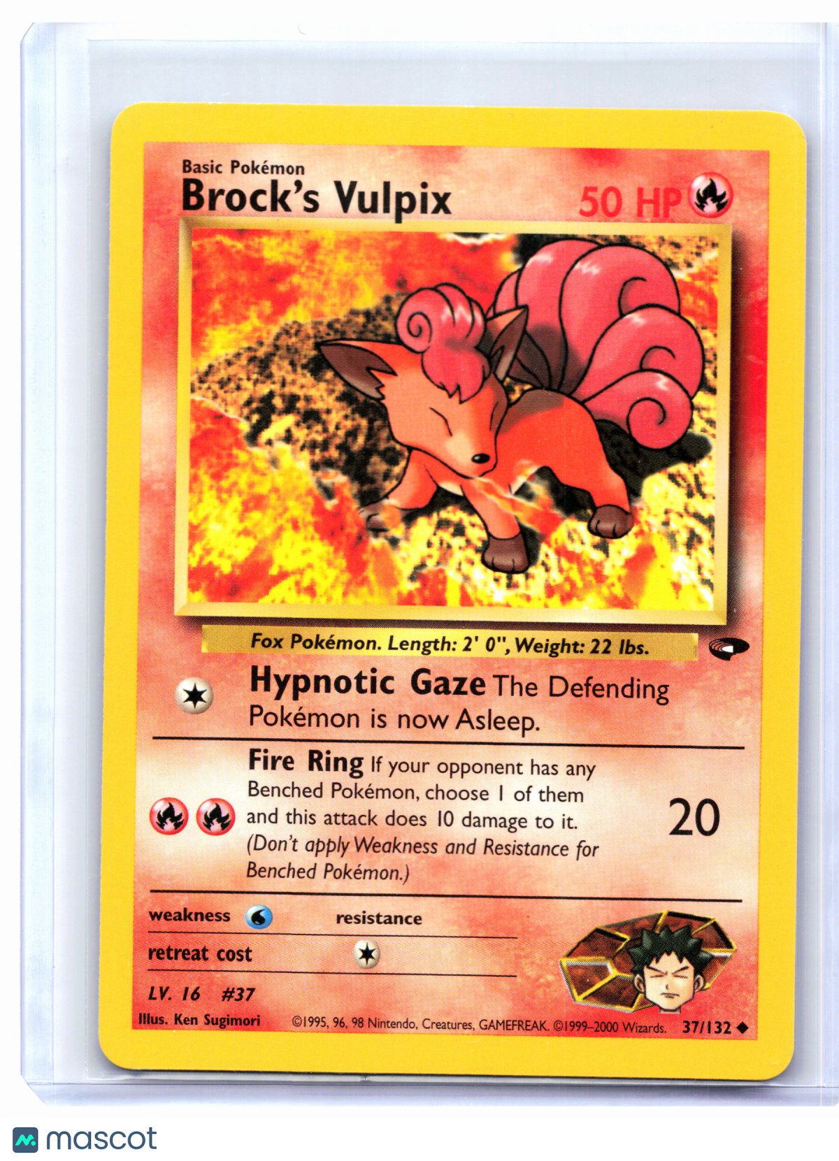 2000 Pokemon—Brock's Vulpix #37/132 Gym Challenge—Uncommon Nonholo [MP]