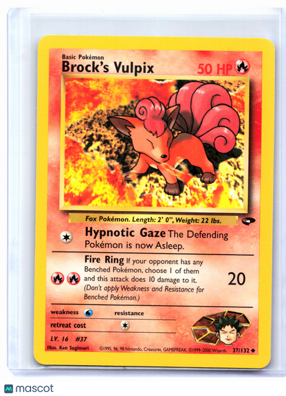 2000 Pokemon—Brock's Vulpix #37/132 Gym Challenge—Uncommon Nonholo [MP]