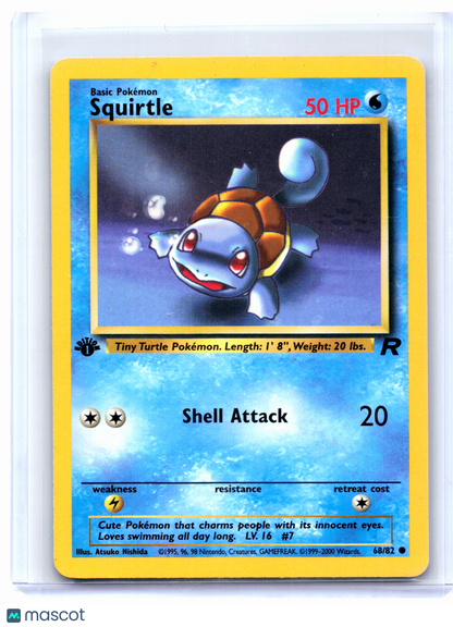 2000 Pokemon—Squirtle #68/82 Team Rocket—Common Nonholo (1st Edition) [MP]