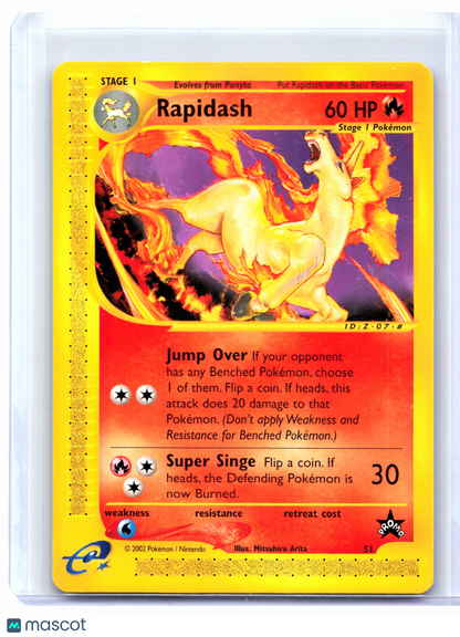 2002 Pokemon—Rapidash #51 WoTC Promo—Black Star Promo Nonholo [Damaged]
