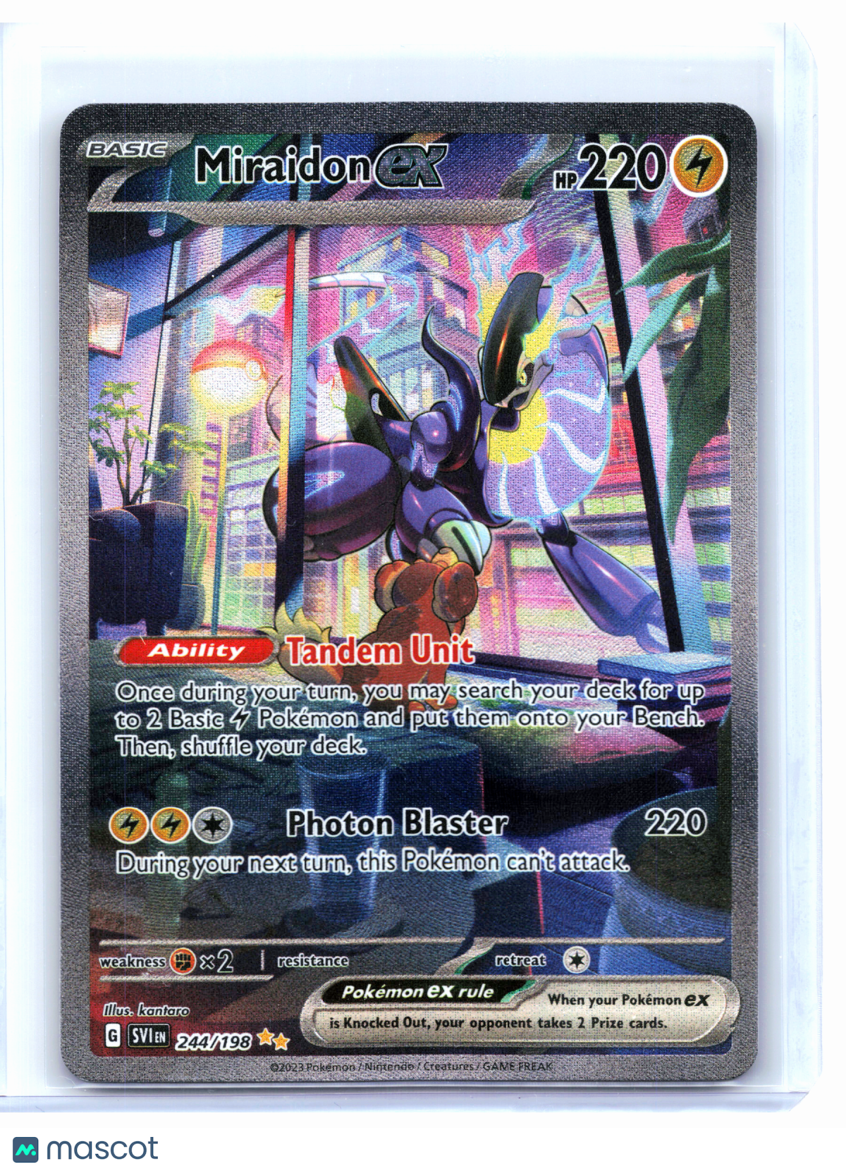 2023 Pokemon—Miraidon ex #244/198 Scarlet & Violet Base Set—SIR Holo