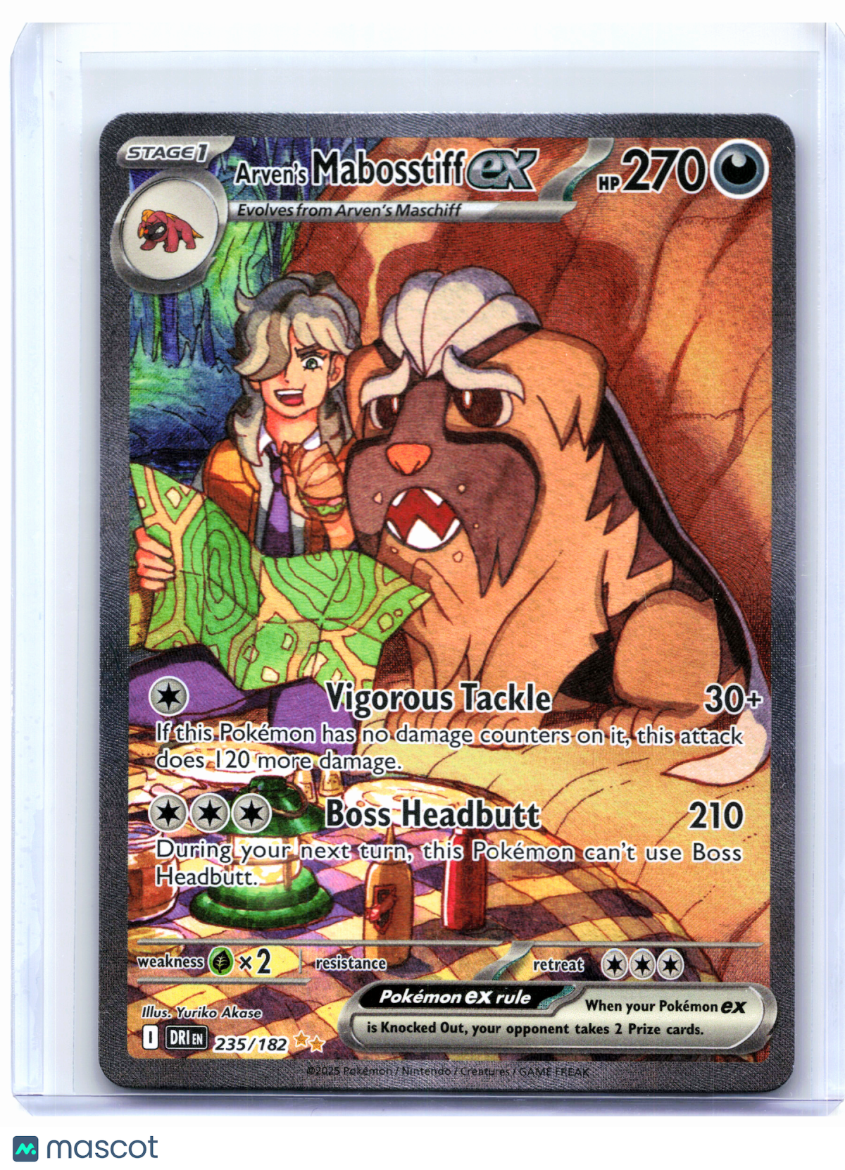 2025 Pokemon—Arven's Mabosstiff ex #235/182 Destined Rivals—SIR Holo