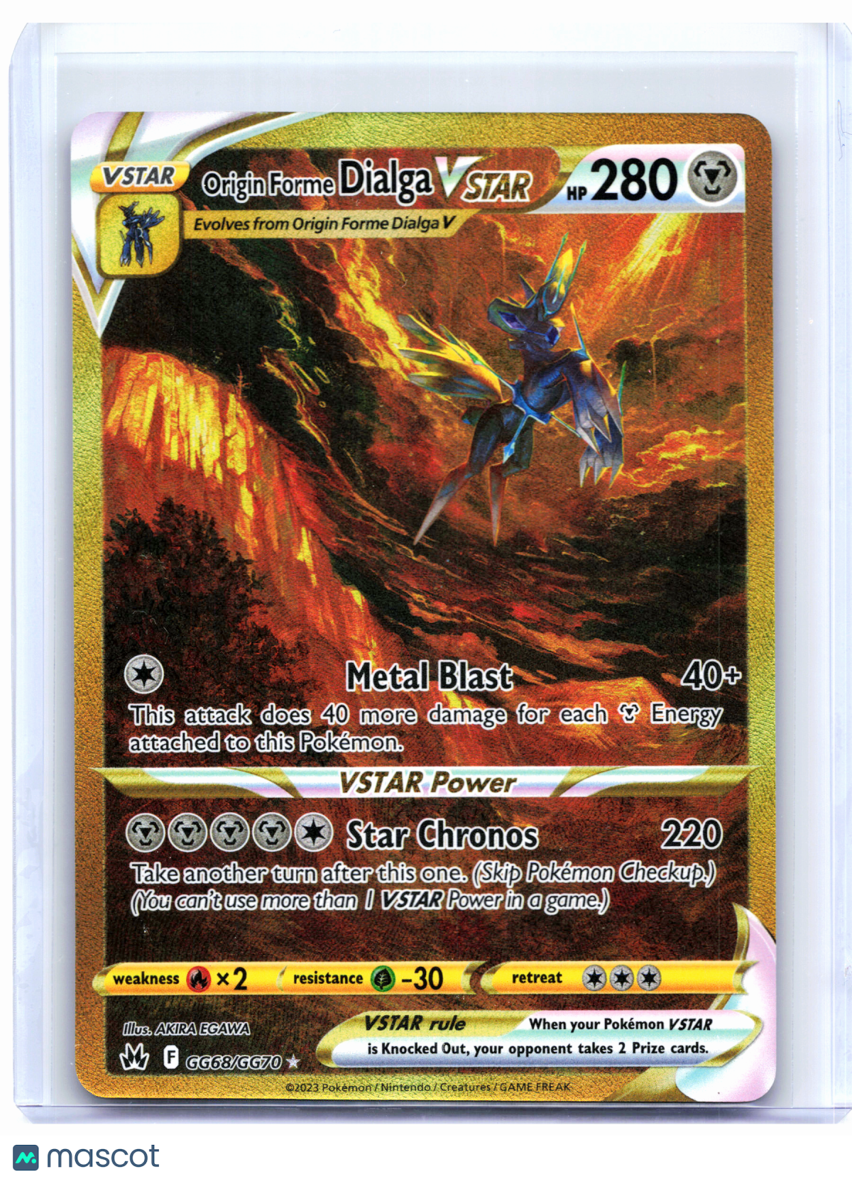 2023 Pokemon—Origin Forme Dialga VSTAR (Secret) #GG68/GG70 CRZ: GG—Secret Rare