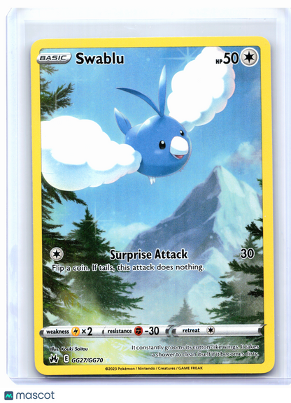 2023 Pokemon—Swablu #GG27/GG70 Crown Zenith: Galarian Gallery—Ultra Rare [LP]