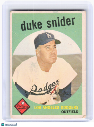 Topps 1959 Topps Baseball—Duke Snider #20 —Poor