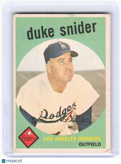 Topps 1959 Topps Baseball—Duke Snider #20 —Poor