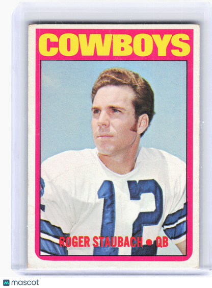 Topps 1972 Topps Football—Roger Staubach #200 (Crease)—Poor